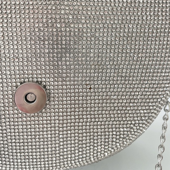 Small Silver Rhinestone Flap Bag - Picture 6 of 11